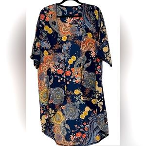 NWT! Boutique Navy Paisley & Floral Kimono/ Cover Up! Pretty! ❤️